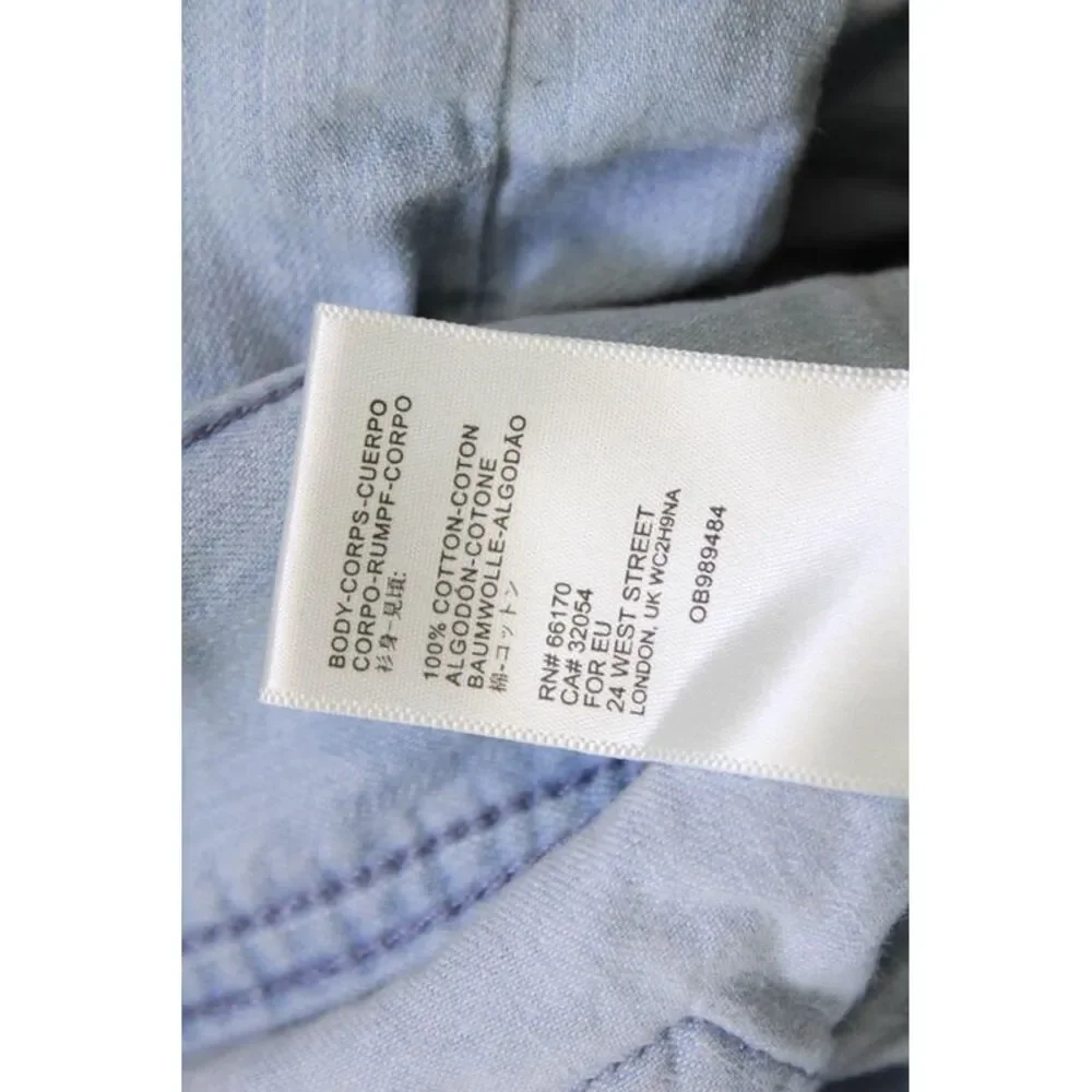 BDG Womens Cotton Snap Closure Long Sleeve Crop Denim Jacket Blue Size M